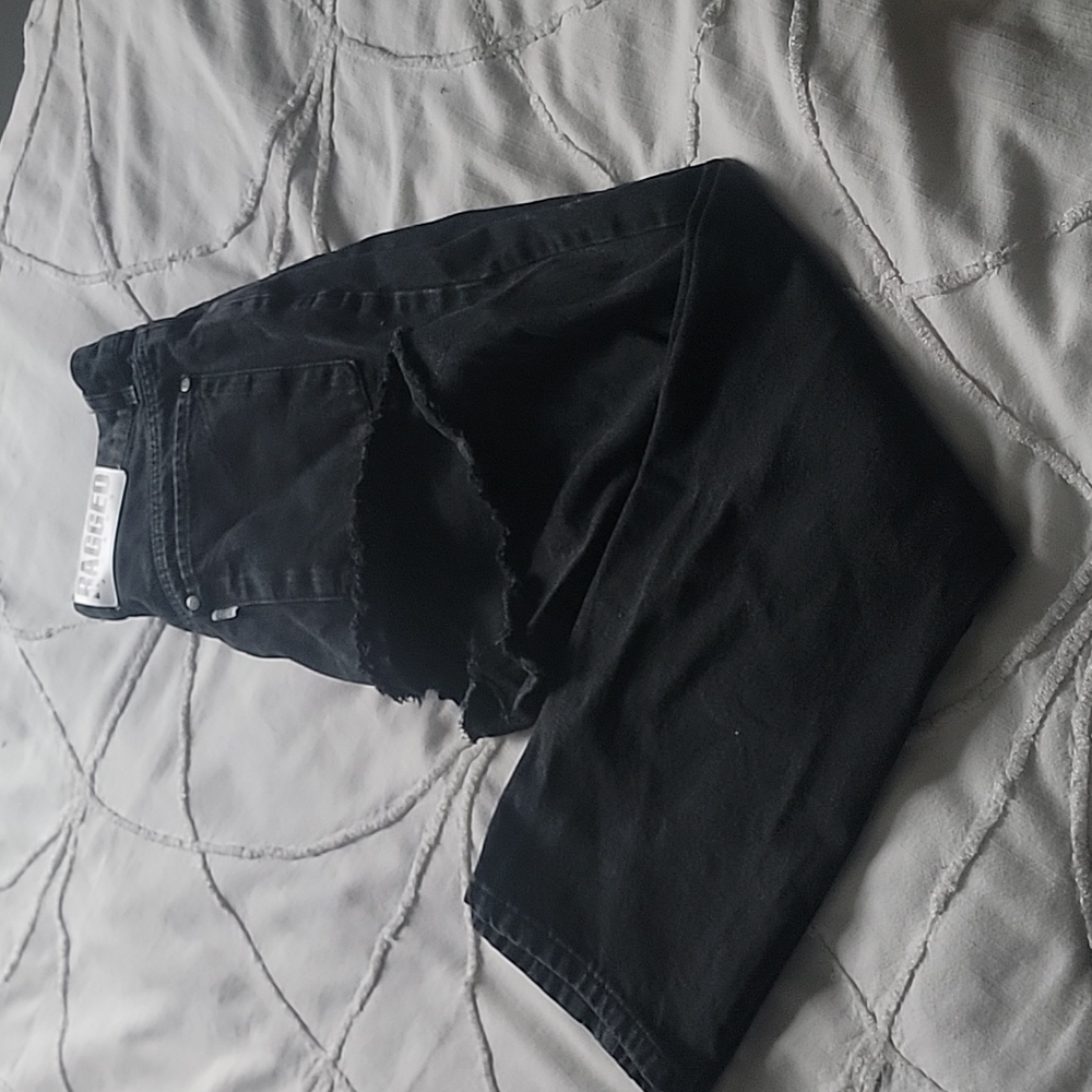 Black ragged priest jeans